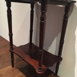Double shelf walnut console, early twentieth century