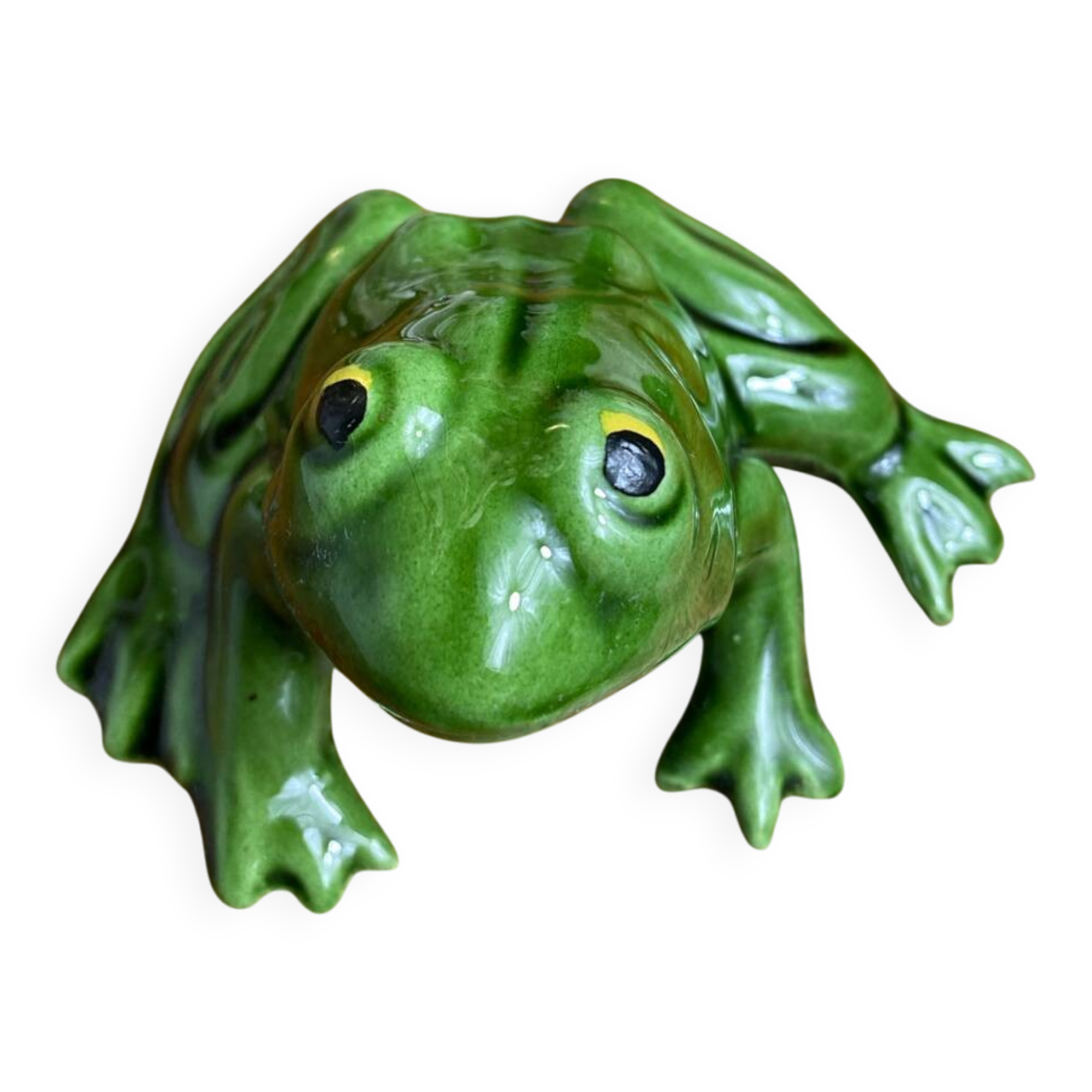 Glazed ceramic frog