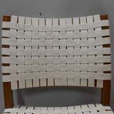Suite of 6 vintage chairs in light beech late 20th