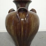 XXL amphora jar in Art Nouveau enamelled stoneware circa 1900
