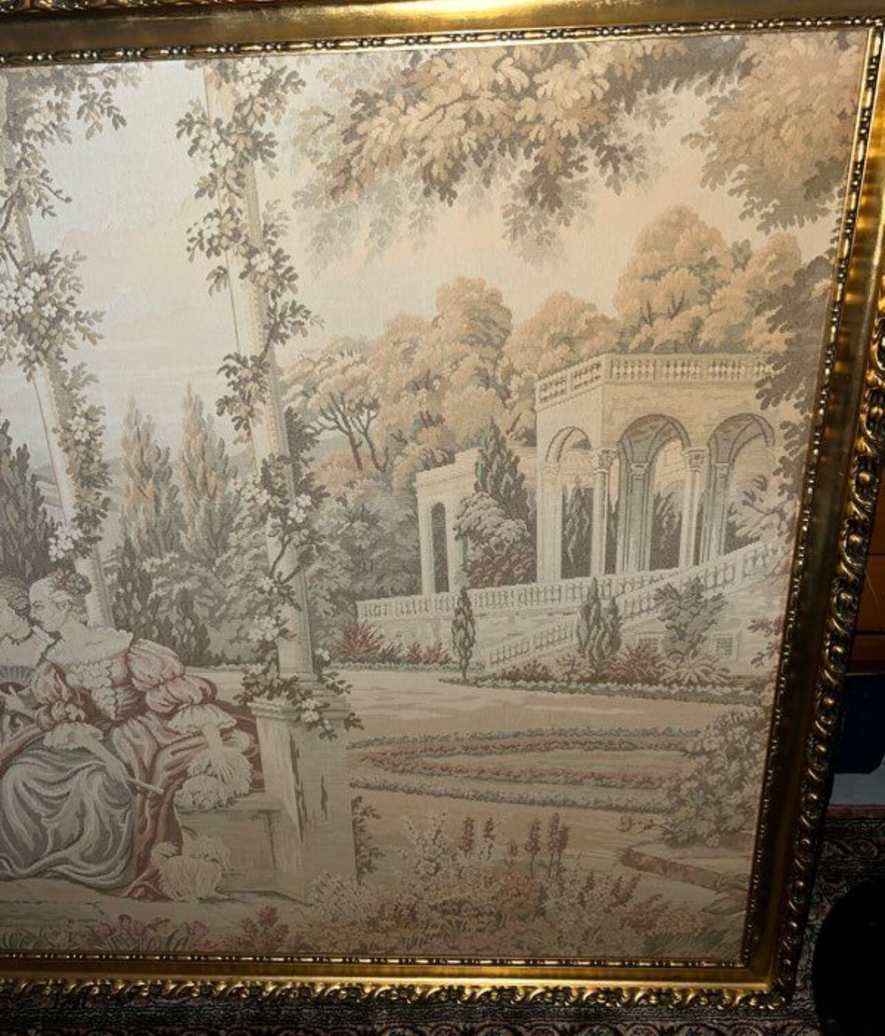 Large Aubusson Tapestry - 18th Century Gallant Scene - 200x10