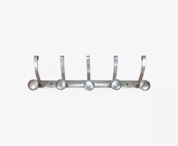 Industrial wall coat rack 5 aluminum hooks