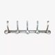 Industrial wall coat rack 5 aluminum hooks