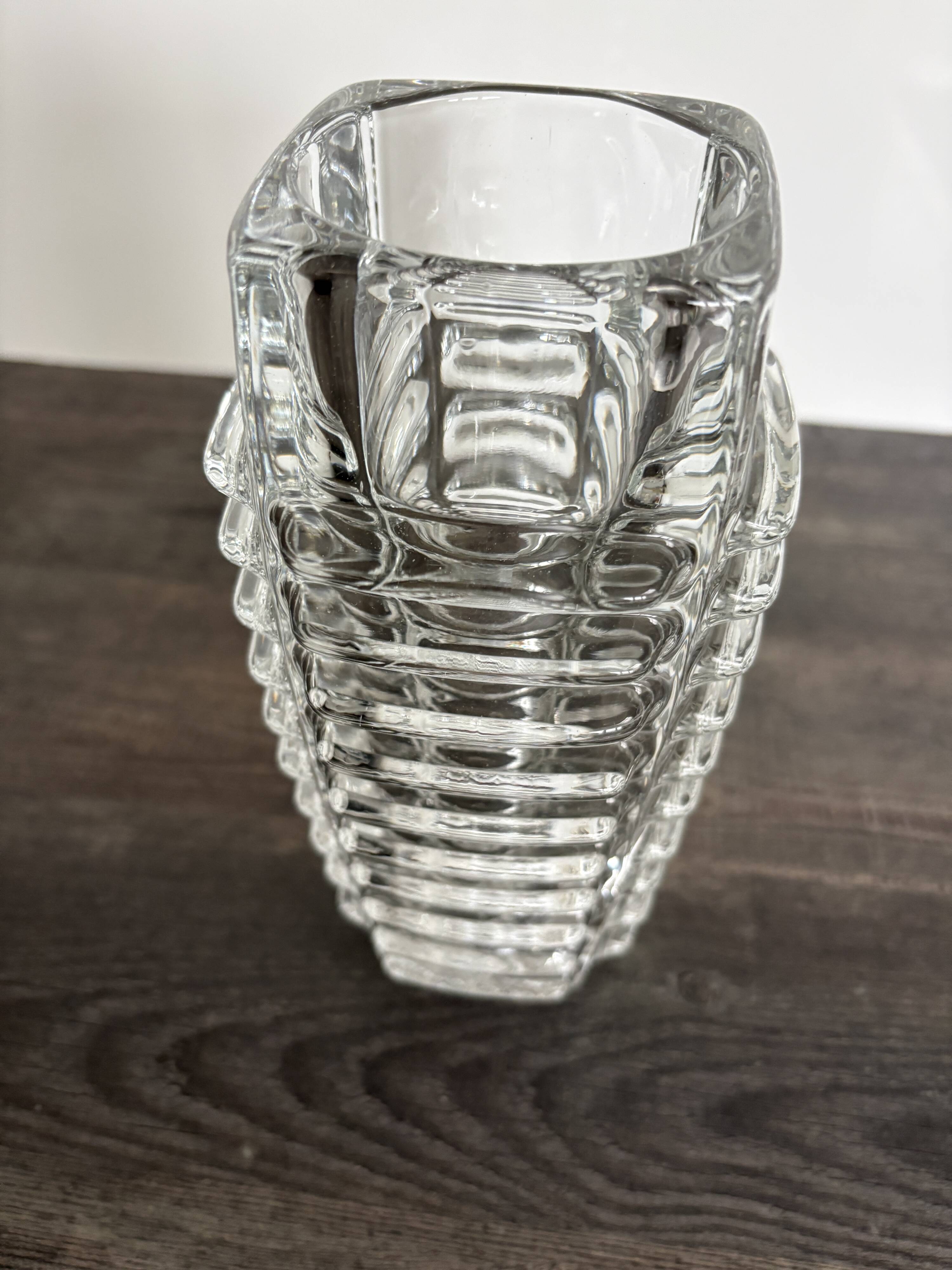 Brutalist vase František Vízner - Sklo Union Rosice (1963)