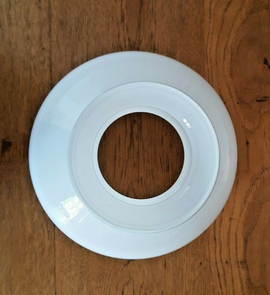 Vintage French White Opaque Round Glass Lantern Replacement Shade 3543