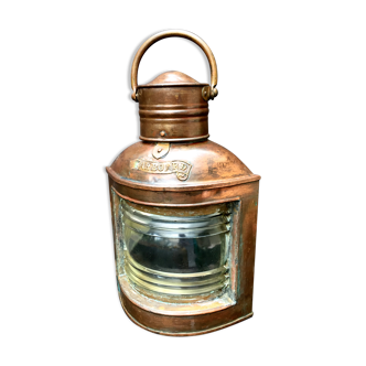 Ancient naval flag lantern in ancient copper semaphore lamp 19th century