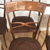 Series of six wooden chairs