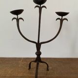 Brutalist Iron Candle Holder Circa 1970 Vintage