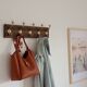 Vintage wall coat rack – 57 cm – 5 metal and ceramic hooks
