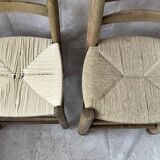 Paire de chaises campagnarde bois et corde