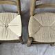 Pair of wood and rope country chairs