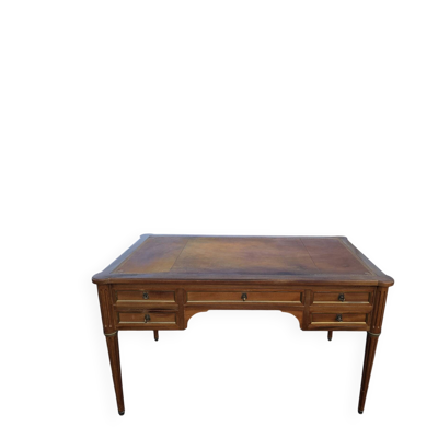 Grand bureau Louis XVI en bois – Plateau cuir