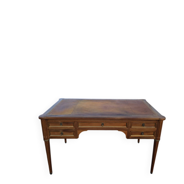 Grand bureau Louis XVI en bois – Plateau cuir