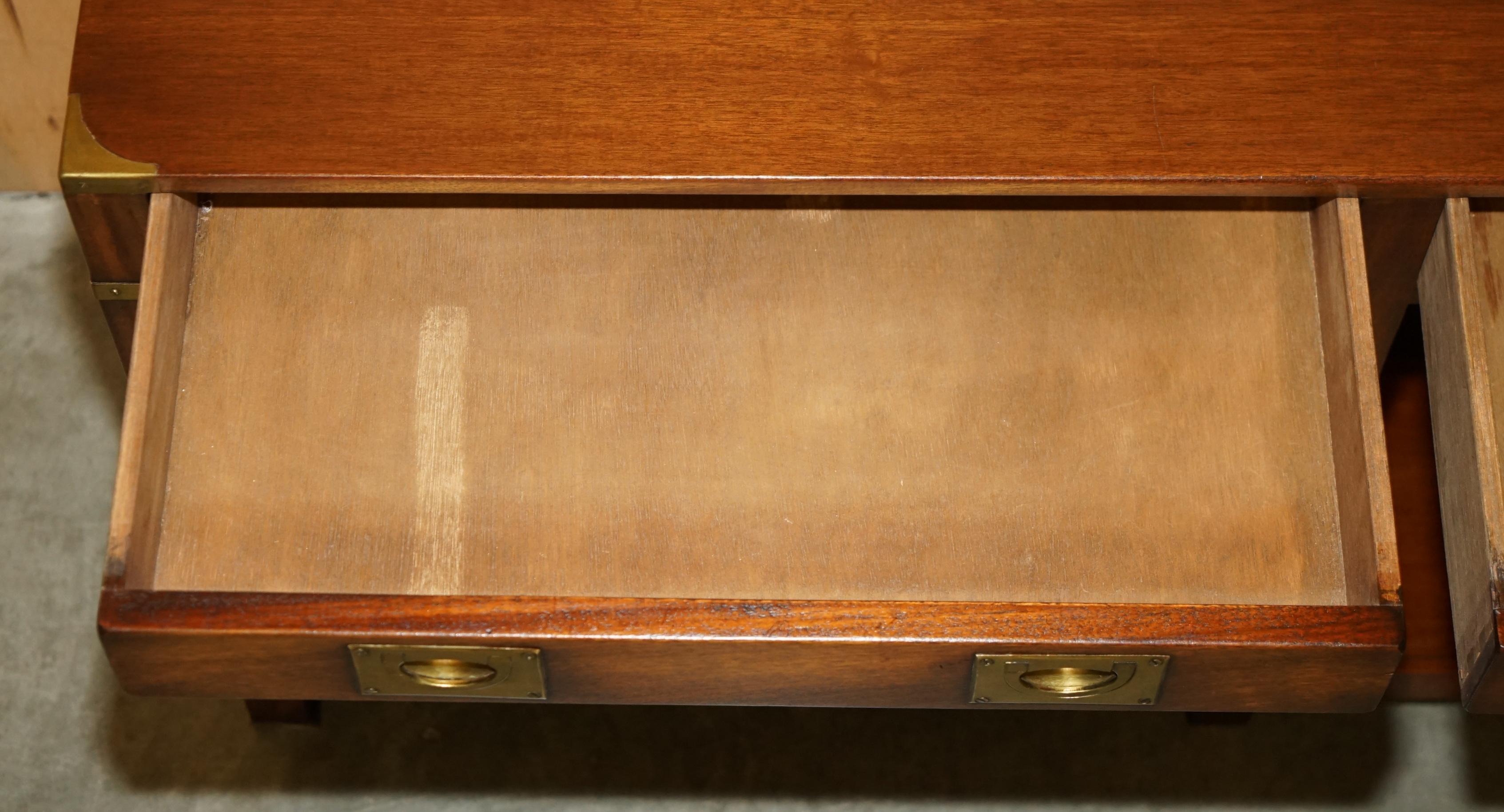 Kennedy Harrods military campaign console with two drawers