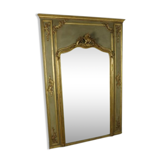 Trumeau mirror and gilded wood