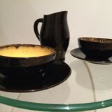 Quimper duo cups and under cups and its small milk jar