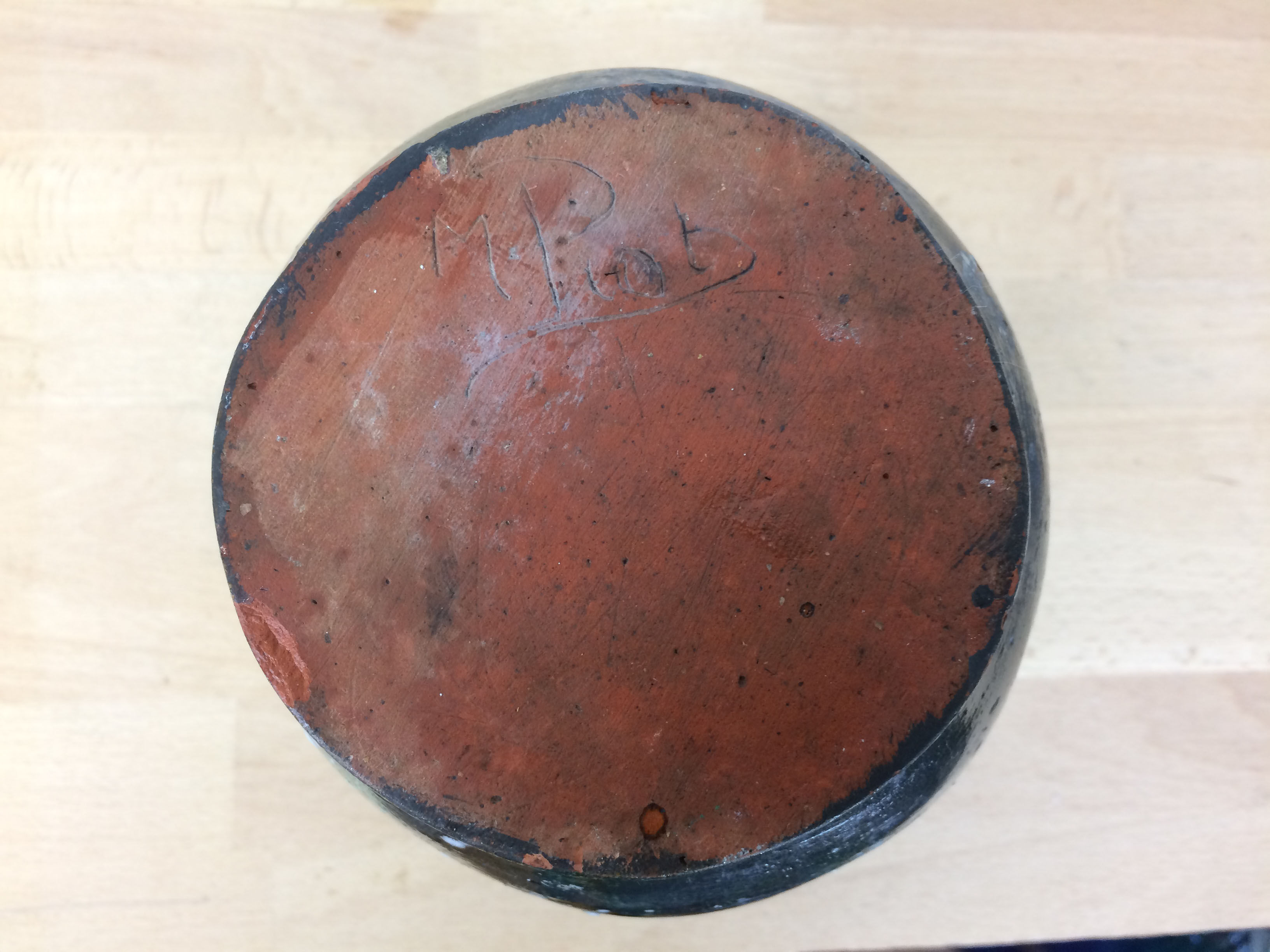 Green ceramic vase "curve"