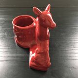 Red doe candle holder