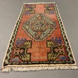 Small Vintage Turkish Rug 102x48 cm, Short Runner, Tribal, Shabby, Mini Carpet