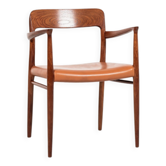 Midcentury Danish chair Model 56 in teak and leather by Niels Otto Møller 1960s