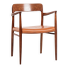 Midcentury Danish chair Model 56 in teak and leather by Niels Otto Møller 1960s