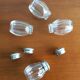 Lot of 4 Christofle crystal salerons, silver cap