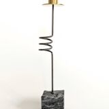 Set of 3 candlesticks | IKEA “Kräsen” from the 1980s | Steel, Brass, Granite