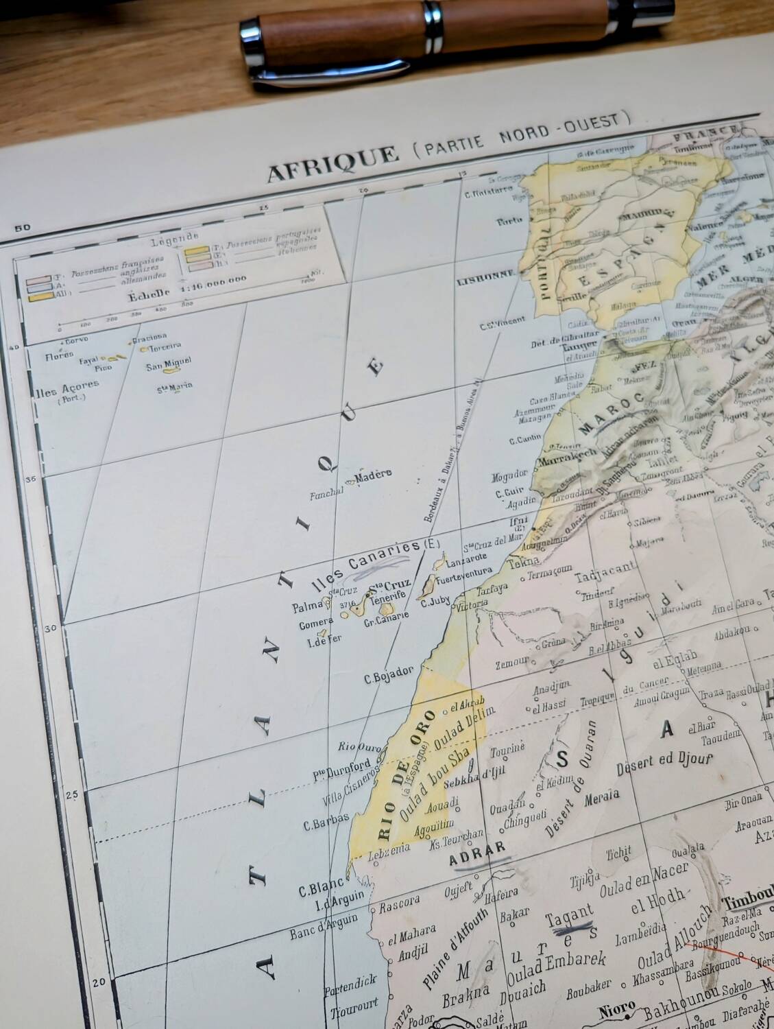Printed in 1900, North-West Africa. Authentic Vintage.