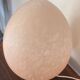 Vintage 1970s speckled glass egg lamp by Vianne in pink.