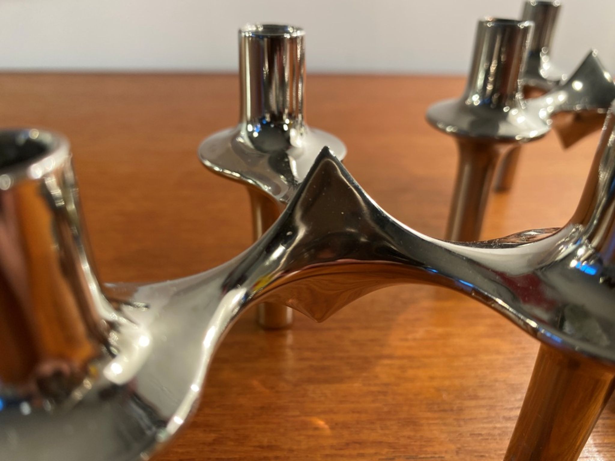 Set of 4 modular candle holders variant Nagel BMF vintage 1970
