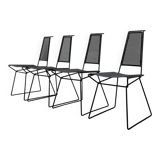 Set of vintage postmodern metal accent chairs by Rolf Rahmlow, 1980s.