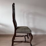 Neo-Renaissance walnut wood dining chairs: set of 6 + 2 armchairs