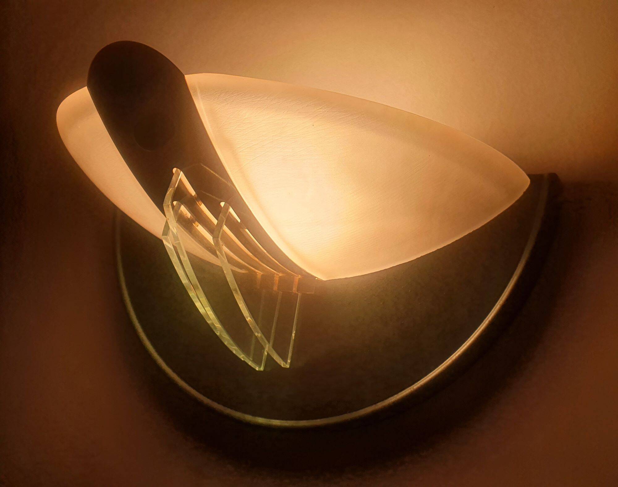 Pair of vintage gold half-moon wall sconces