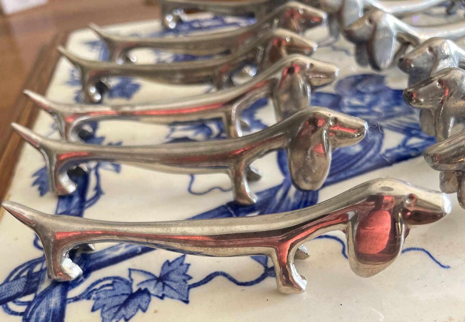 Set of 11 dachshund dog knife holders