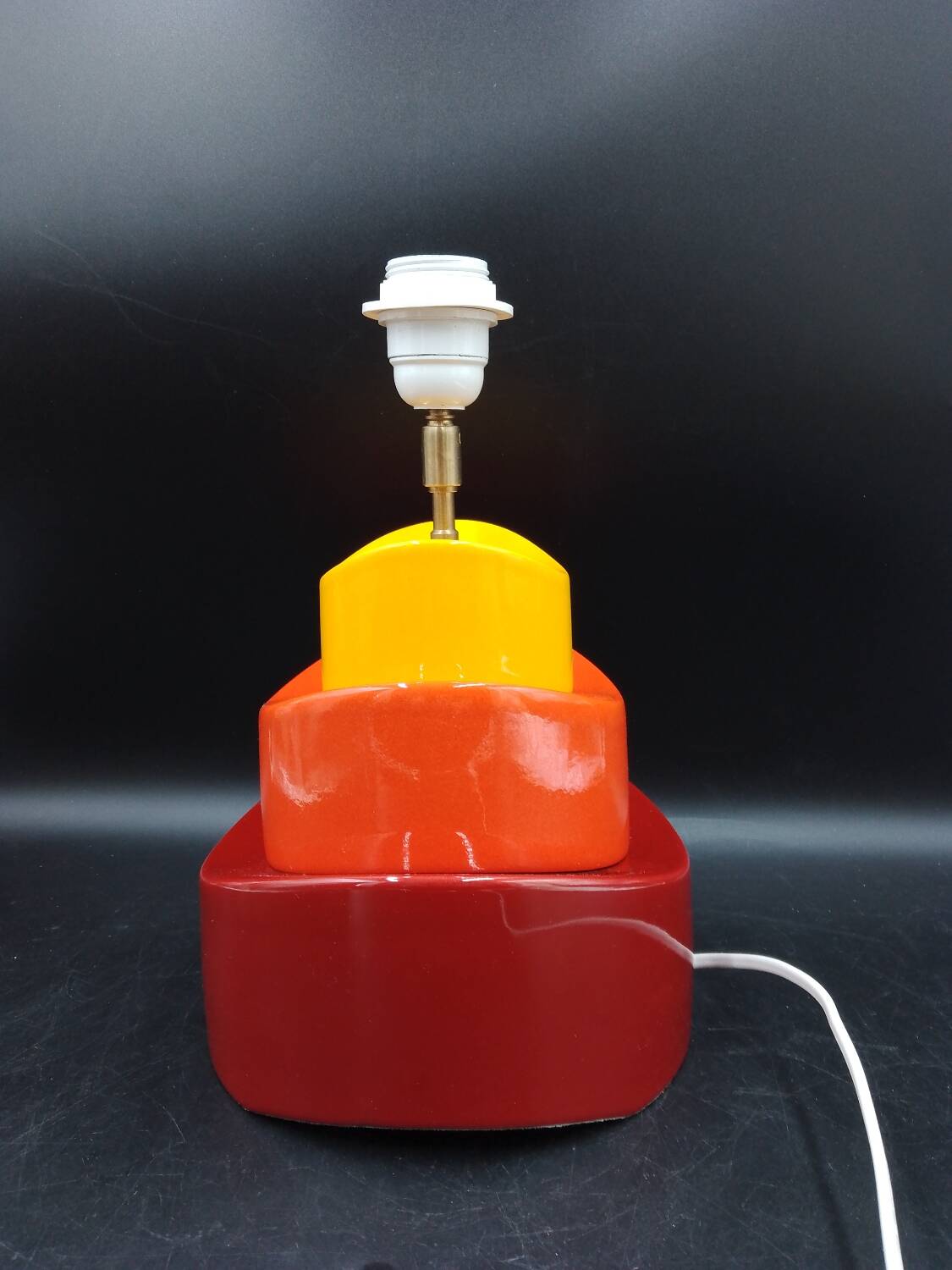Kotska lamp model Gibus tricolor 1980 Memphis style Sun tangerine pepper