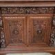 19th century carved solid wood hunting lodge sideboard