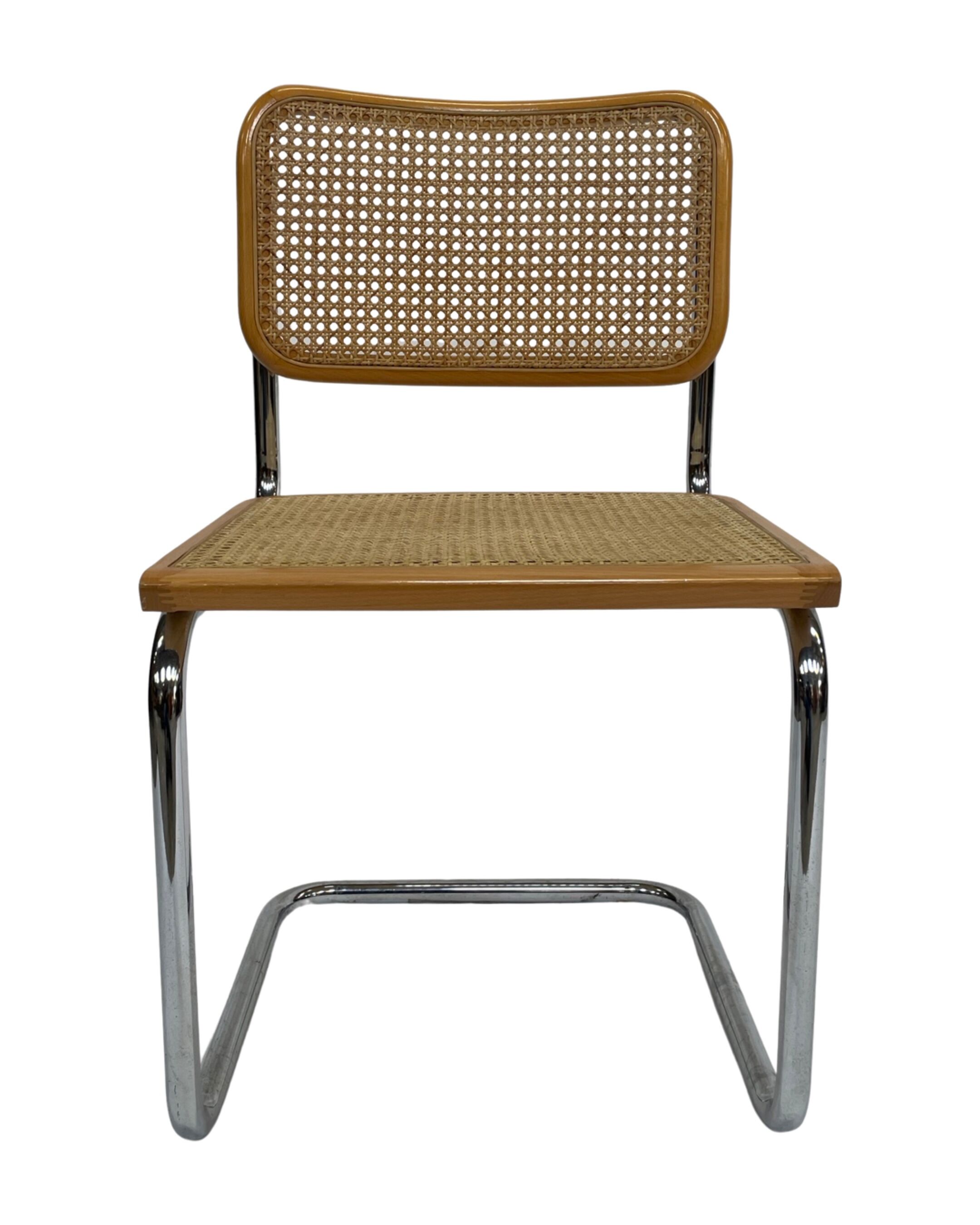 Set of 4 chairs model Cesca B32 designed by Marcel Breuer design