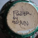 Glazed terracotta gargoulette signed punter