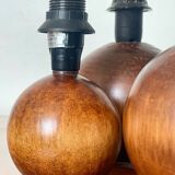3 wooden ball lamp bases.