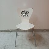 Lot de 4 chaises  Keith Haring d'Arne Jacobsen pour Firtz Hansen
