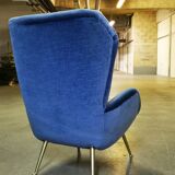 Armchair wingchair shepherdess 50s 60 blue