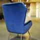 Armchair wingchair shepherdess 50s 60 blue