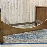 19th century Empire sleigh bed in cherry wood - Bedding: 1m82x98cm