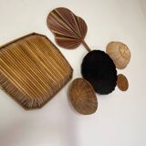 Wall composition baskets trays and fan