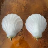 Pair of vintage shell sconces
