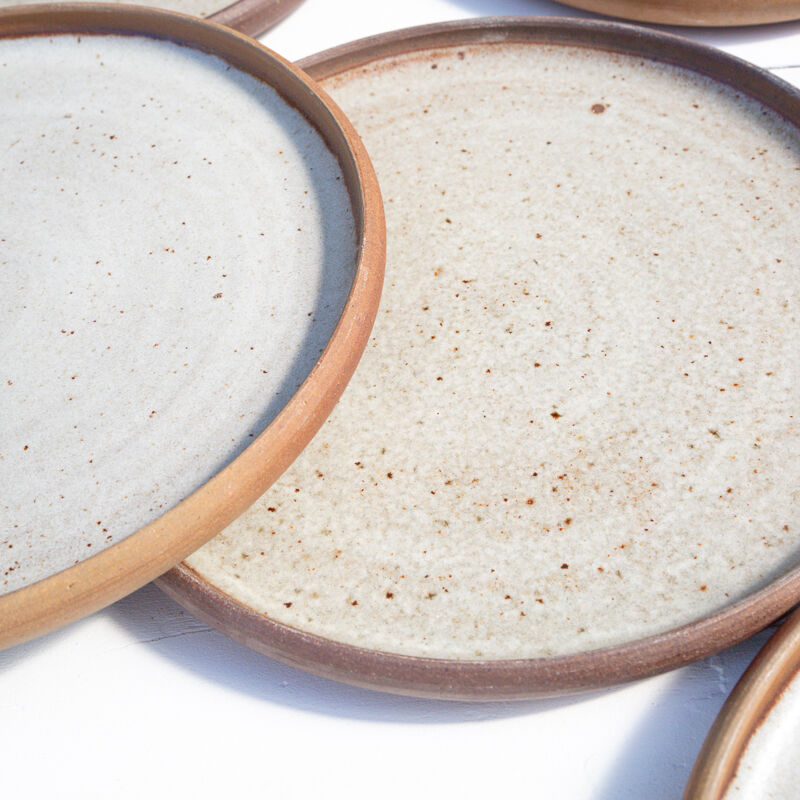 6 flat stoneware plates Roger Jacques Saint Amand