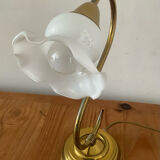 Vintage brass and opaline lamp