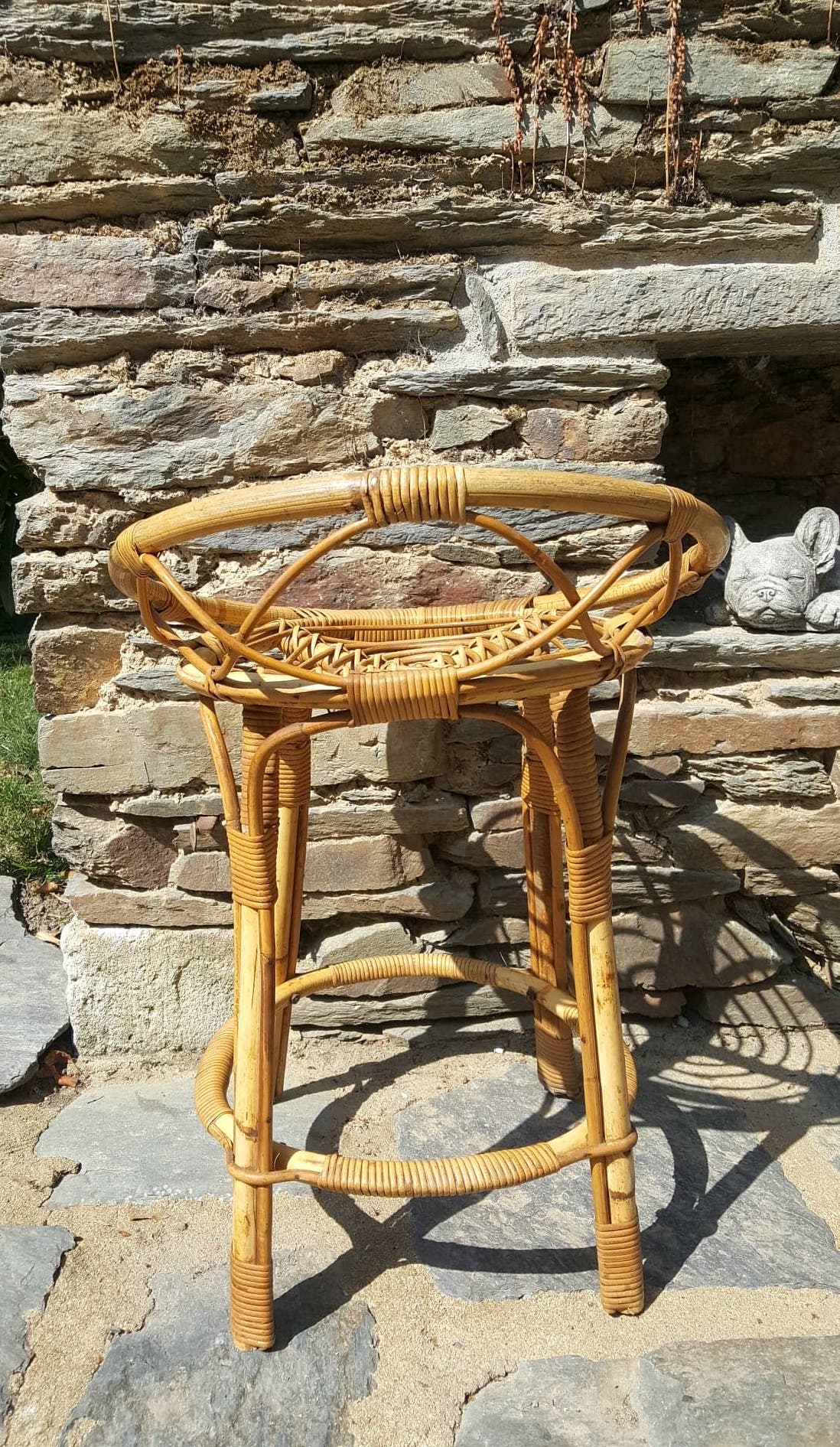 High chair in rattan 60s