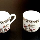 Two PL coffee cups (Limousine Porcelain) the crowned swallow