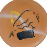 Kiwi Landscape Plate in Ceramic by Sergio Dangelo for Mazzotti Albisola, 1980s